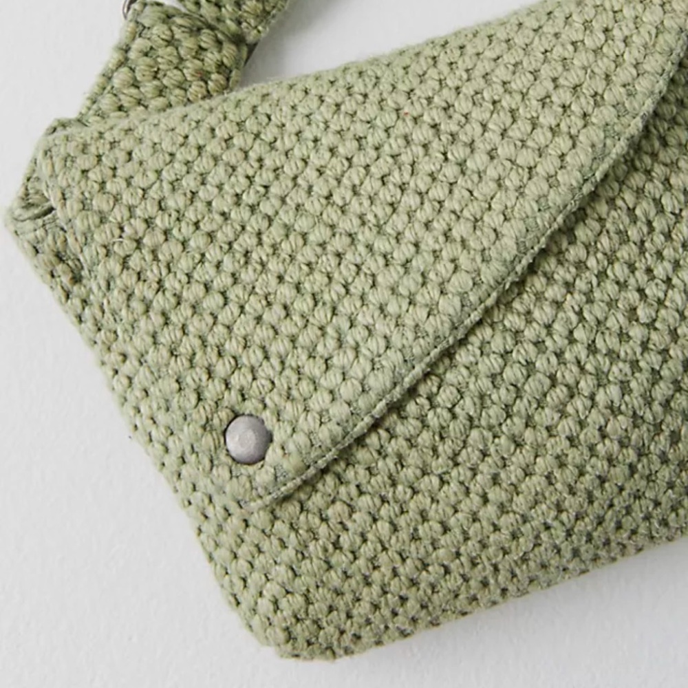 Free People Kinsley Knit Sling Green Flap Bag - Picture 2 of 8